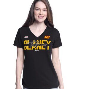 NWT* NASCAR Ryan Blaney Women's V-Neck Black Shirt (L)